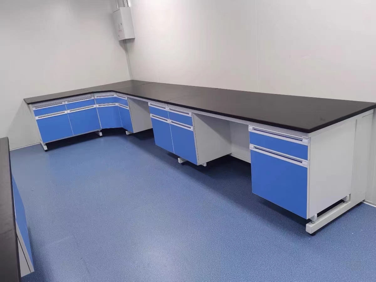 钢木深蓝色实验台